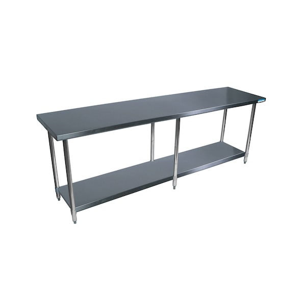 Bk Resources Work Table 16/304 Stainless Steel With Stainless Steel Shelf 84"Wx30"D CVT-8430 - main